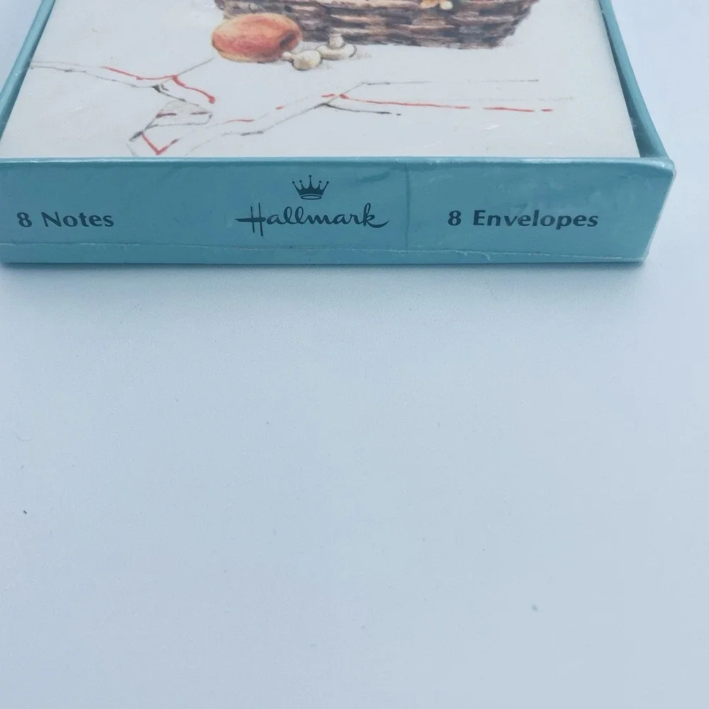 Hallmark Farmhouse Floral Fruit Pattern 8 Note Cards & Envelopes‎ Vintage New